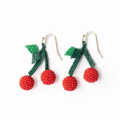 Lottie Cluster Dangle Luxe Earrings - Cherry
