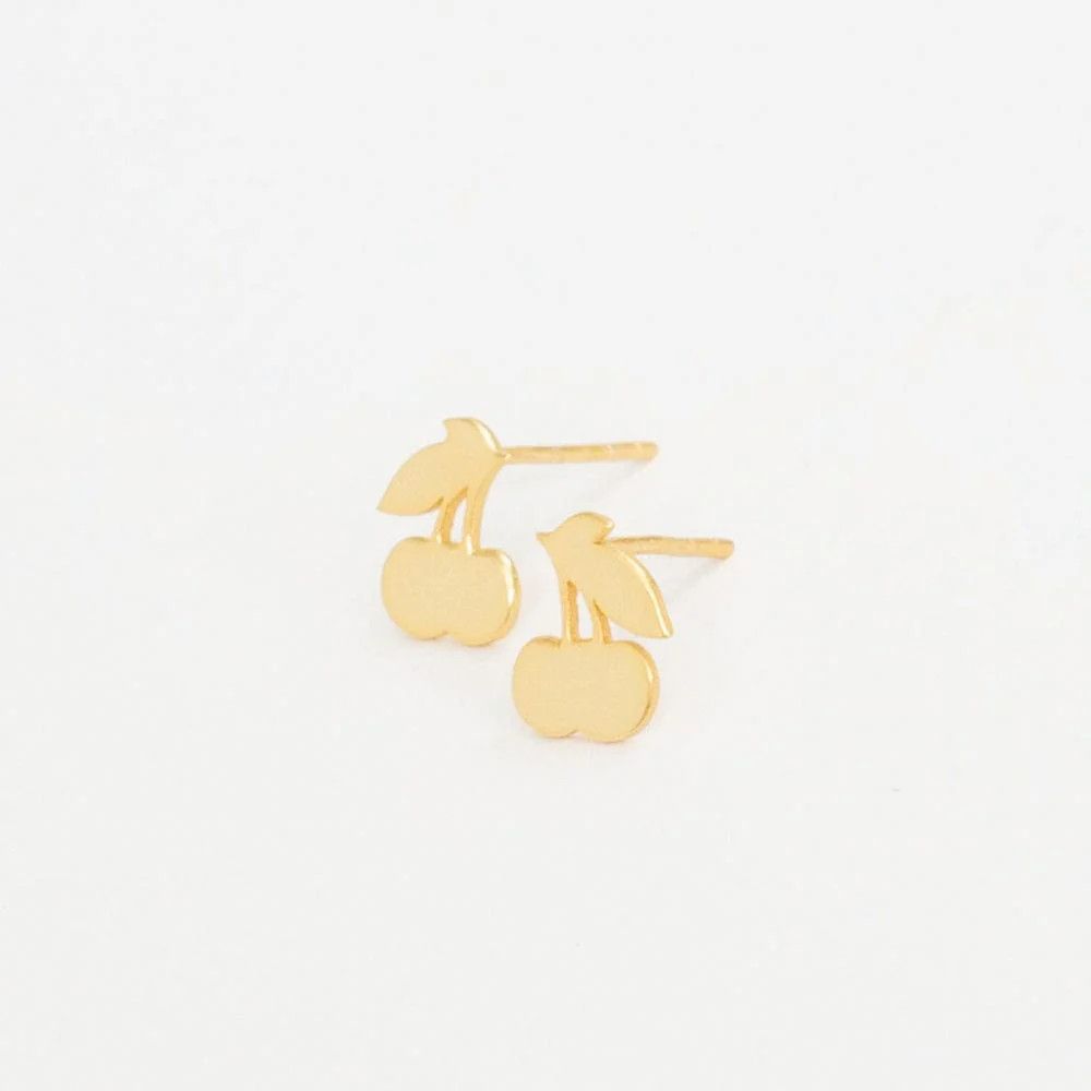 Alice Cherries Post Earrings 18k Gold