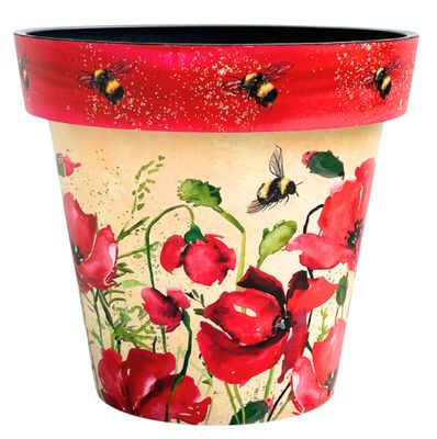 ZEST POT POPPIES &amp; BEES 8.5 IN