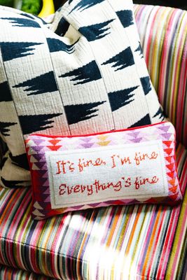 Everything&#39;s Fine Needlepoint Pillow