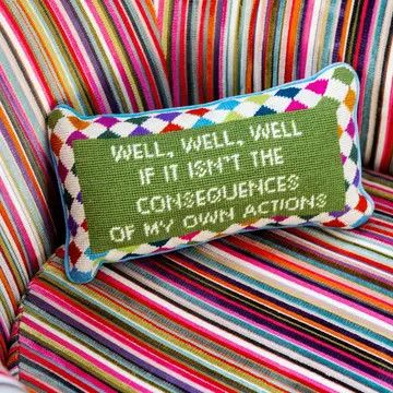 Well Well Well Needlepoint Pillow