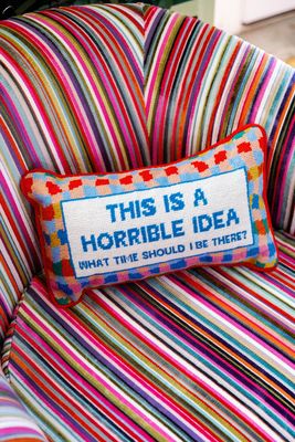Horrible Idea Needlepoint Pillow