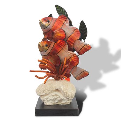 CW301 CLOWNFISH W/ ANEMONE SCULPTURE