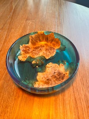 Lake &quot;Monster&quot; Acrylic &amp; Burl Wood Bowl
