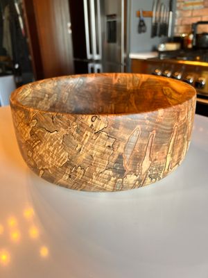 Spalted Ambrosia Maple Wood Salad Bowl - Extra Large