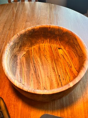 Spalted Ambrosia Maple Wood Salad Bowl - Extra Large
