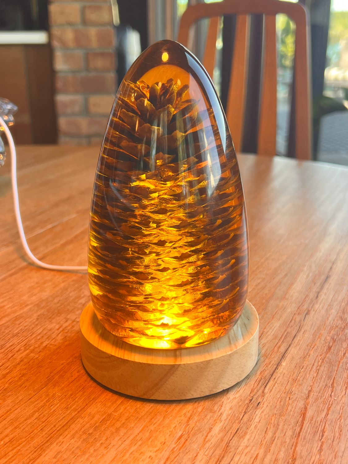 RESIN COVERED PINE CONE NIGHT LIGHT