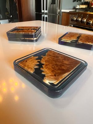 Burl Wood &amp; Resin Coaster