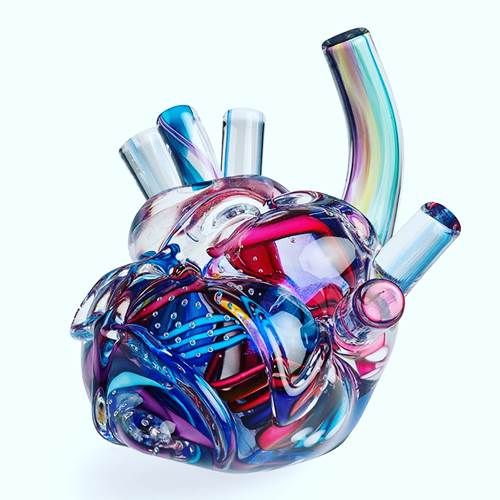 GLASS HUMAN HEART SCULPTURE