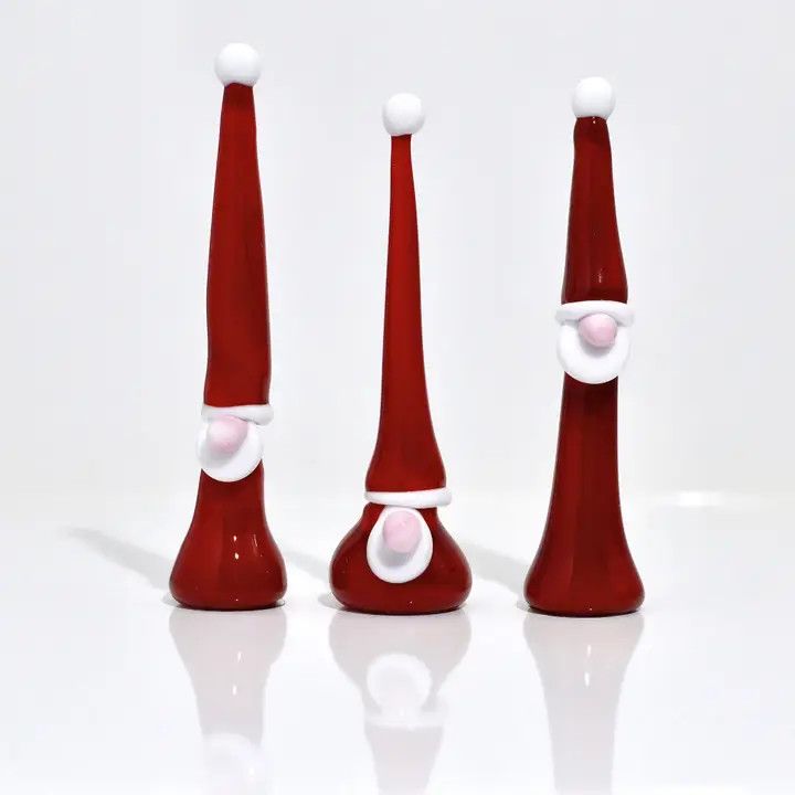 MURANO GLASS MINI GNOME SANTA - SET OF 3
