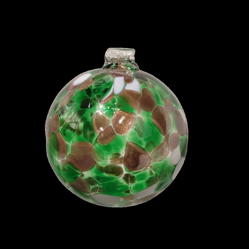6&quot; HOLIDAY CALICO BALL EVERGREEN