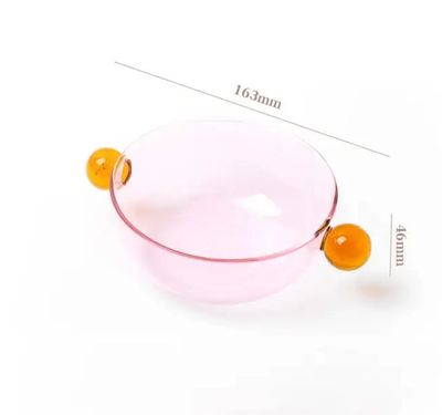 Borosilicate Glass  Dessert Bowl - Pink