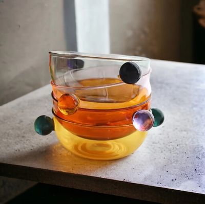 Borosilicate Glass  Dessert Bowl - Pink