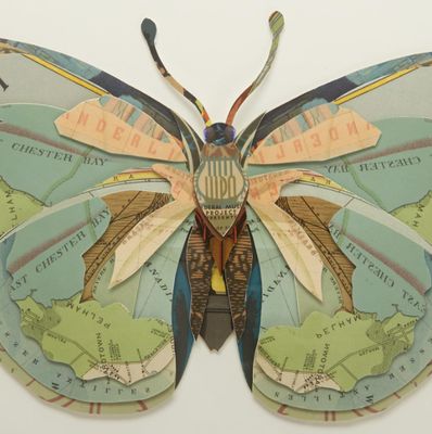 &quot;Sea Breeze&quot; Butterfly Collage Wall Art