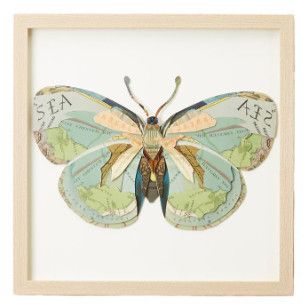 "Sea Breeze" Butterfly Collage Wall Art