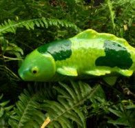 Garden Koi Fish on Stake Green
