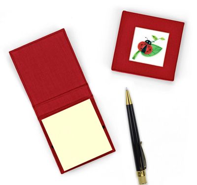 QUILLED LADYBUG STICKY NOTE PAD COVER