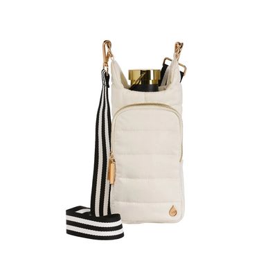 WHITE RIPSTOP HYDROBAG W/ BLACK &amp; WHITE STRIPED STRAP