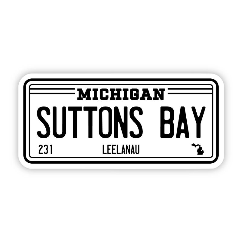 SUTTONS BAY LICENSE PLATE VINYL STICKER