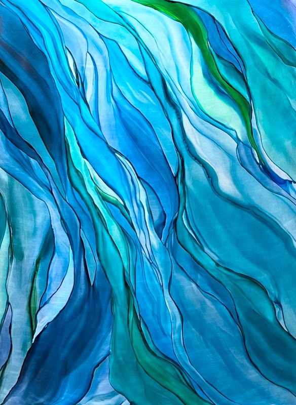 DEPTH #2552 | 36&quot; X 48&quot; | ALCOHOL INK ON ALUMINUM