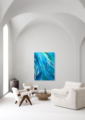 DEPTH #2552 | 36" X 48" | ALCOHOL INK ON ALUMINUM