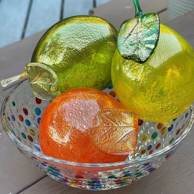 Murano Glass Life-Size Citrus Bundle, Lemon, Lime and Orange