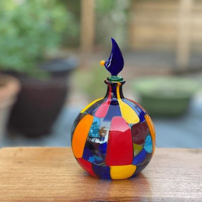 Pazzia Murano Glass Perfume Bottle - Large, Handblown Glass Art
