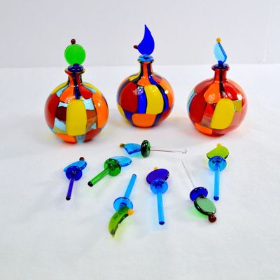 Pazzia Murano Glass Perfume Bottle - Large, Handblown Glass Art