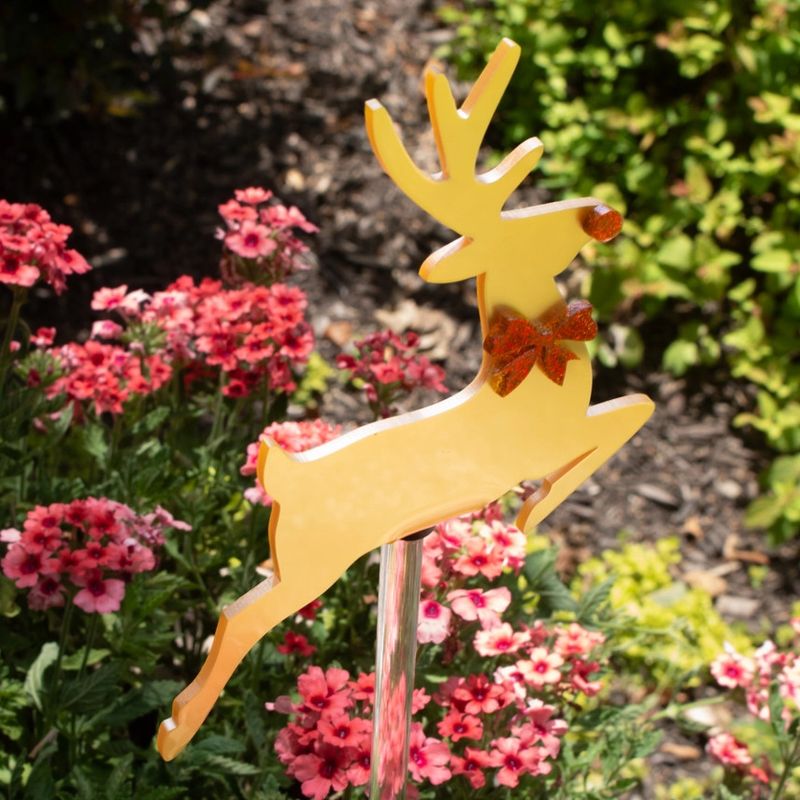 Golden Reindeer Stake Acrylic Stake