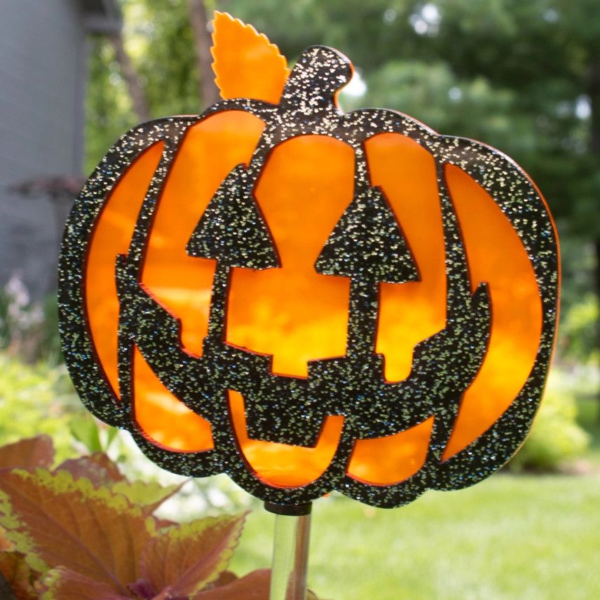 Natural Glowing Pumpkin Acrylic Stake