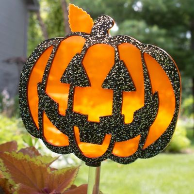 Natural Glowing Pumpkin Acrylic Stake