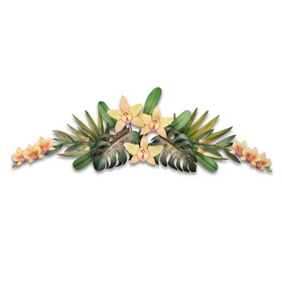 ORCHID SWAG SOFT ORANGE - METAL WALL SCULPTURE