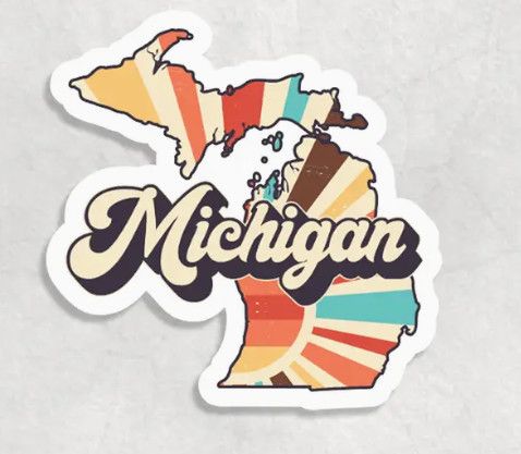 Michigan Retro Design Sticker