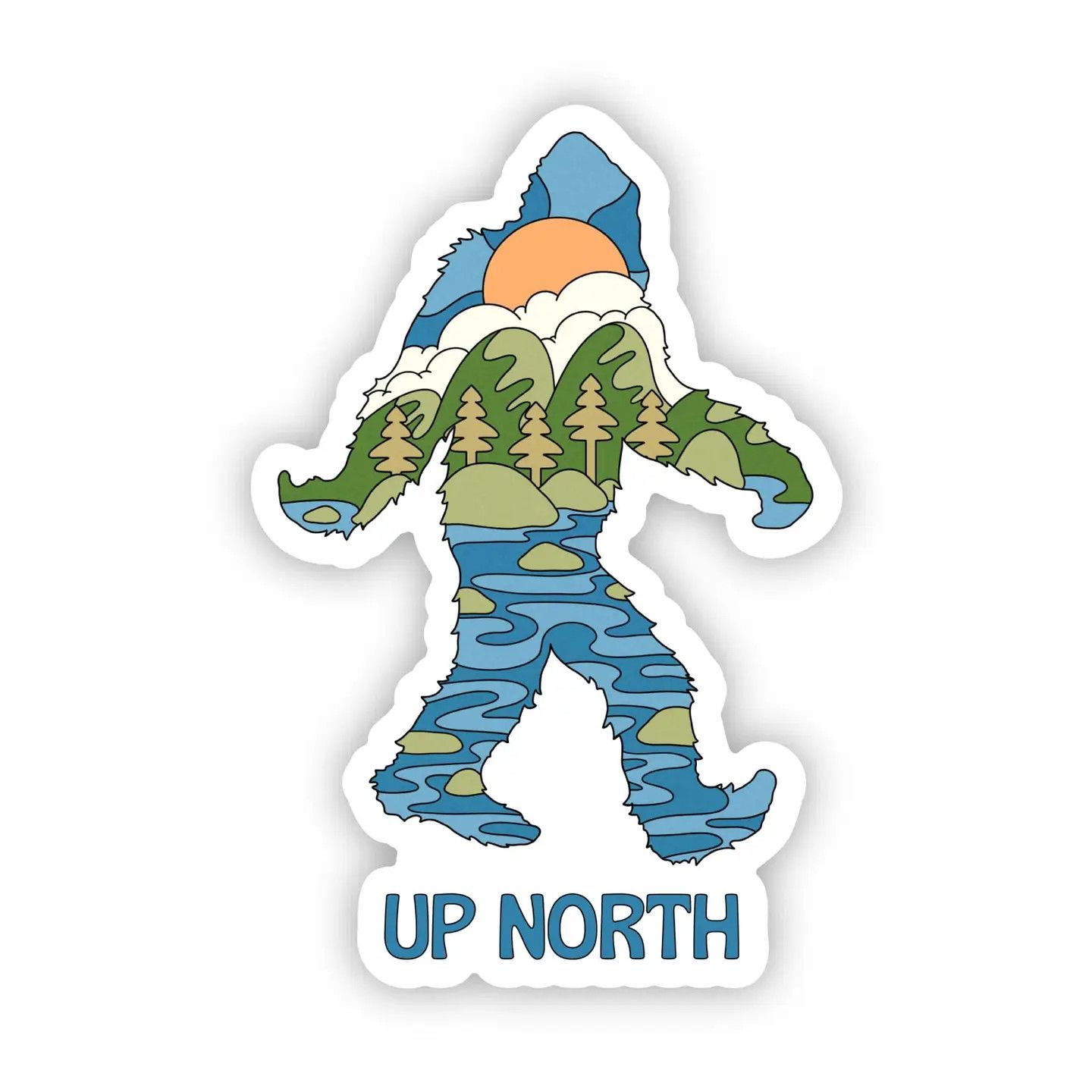&quot;Up North&quot; Bigfoot Sticker