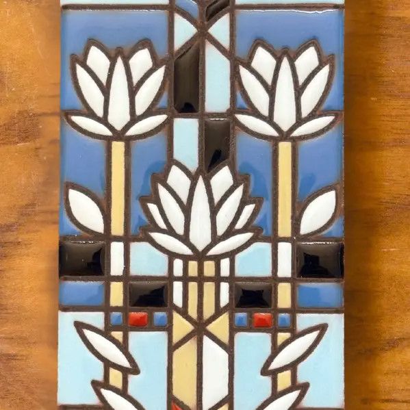 3X6 ART TILE - FRANK LLOYD WRIGHT WATERLILIES