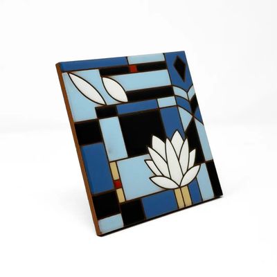 6X6 ART TILE - FRANK LLOYD WRIGHT WATERLILIES