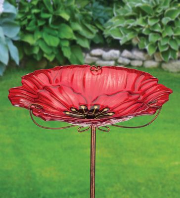 BIRDBATH / FEEDER STAKE - POPPY