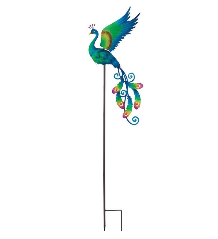 BIRD JIGGLY STAKE - PEACOCK
