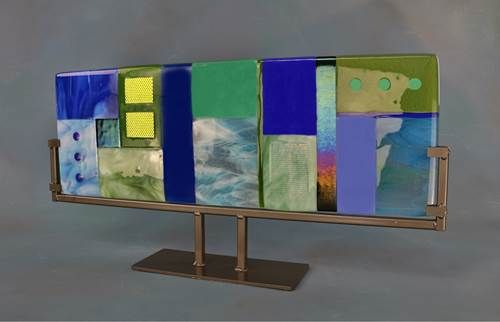 HORIZONTAL TOTEM SCULPTURE 24&quot; X 8&quot; - WATER