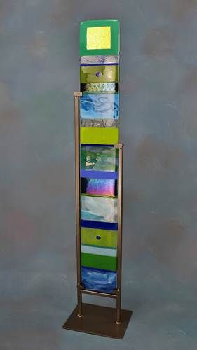 VERTICAL TOTEM SCULPTURE 5&quot; X 34&quot; - WATER