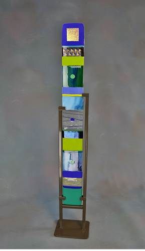 VERTICAL TOTEM SCULPTURE 3&quot; X 27&quot; - WATER