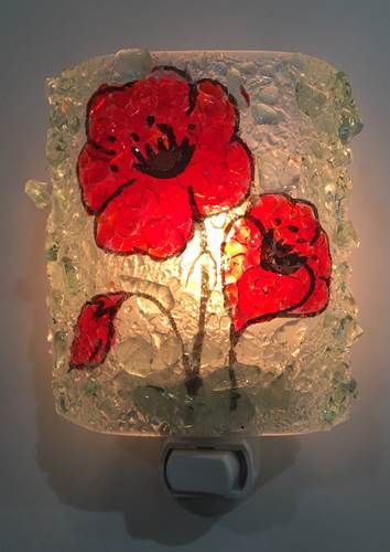 POPPY RECYCLED BOTTLE GLASS NIGHT LIGHT