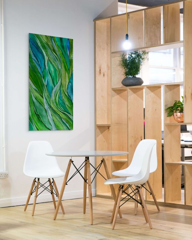 FAUNA #2562 | 24&quot; X 48&quot; | ALCOHOL INK ON ALUMINUM