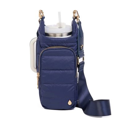 Hydrobag HANDLE -Navy Matte with Solid Vegan Leather Trimmed Strap