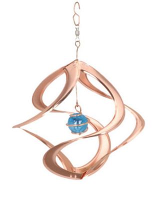 11in COPPER COSMIX WITH BLUE GLASS