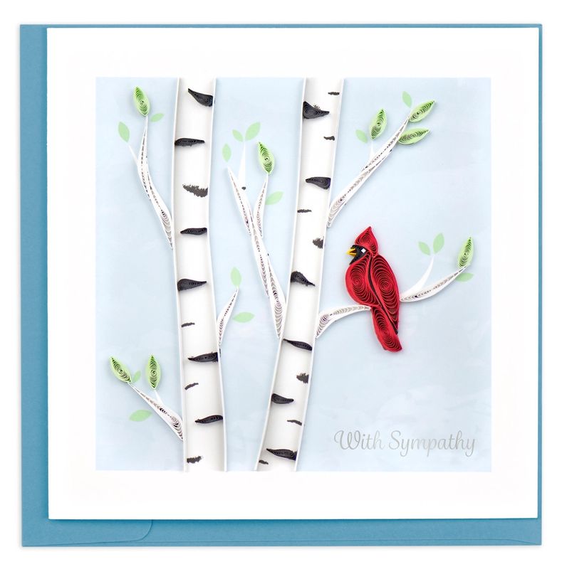 QUILLED GREETING CARD | CARDINAL SYMPATHY