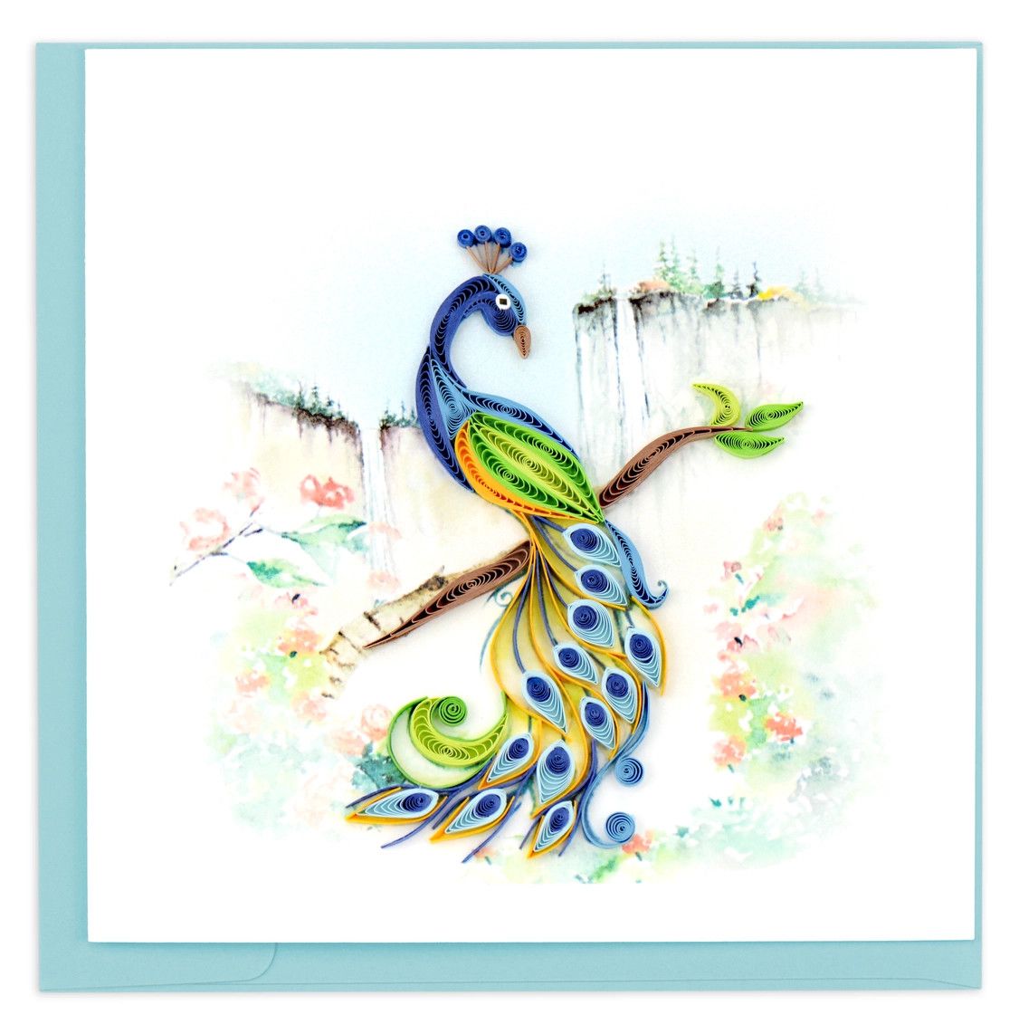 QUILLED GREETING CARD | POSING PEACOCK