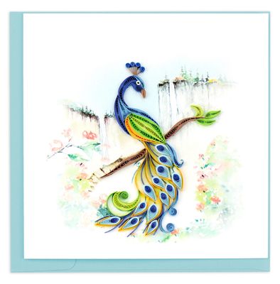 QUILLED GREETING CARD | POSING PEACOCK