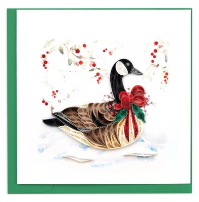 QUILLED GREETING CARD - CHRISTMAS GOOSE
