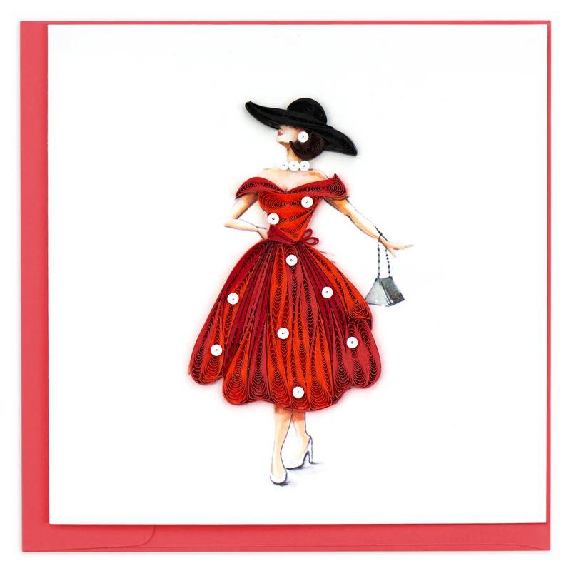 QUILLED GREETING CARD | VINTAGE LADY